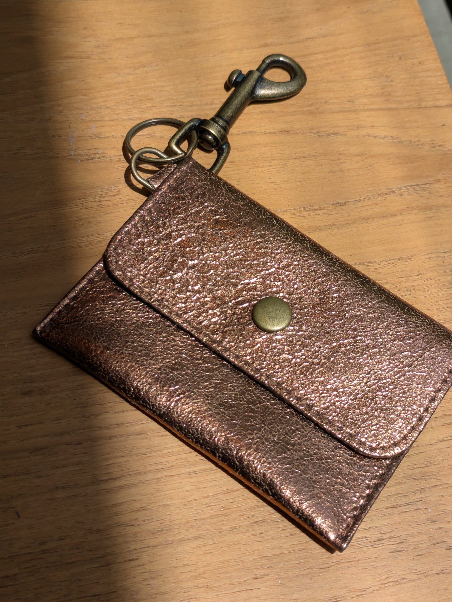 Kim White Keychain Wallet - Neutrals