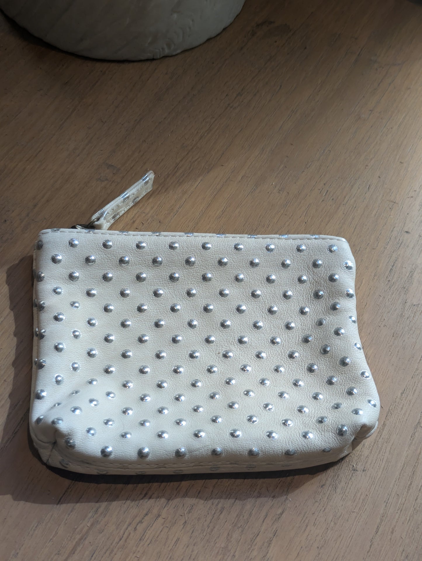 Kim White Small Cosmetic Bags - Leather