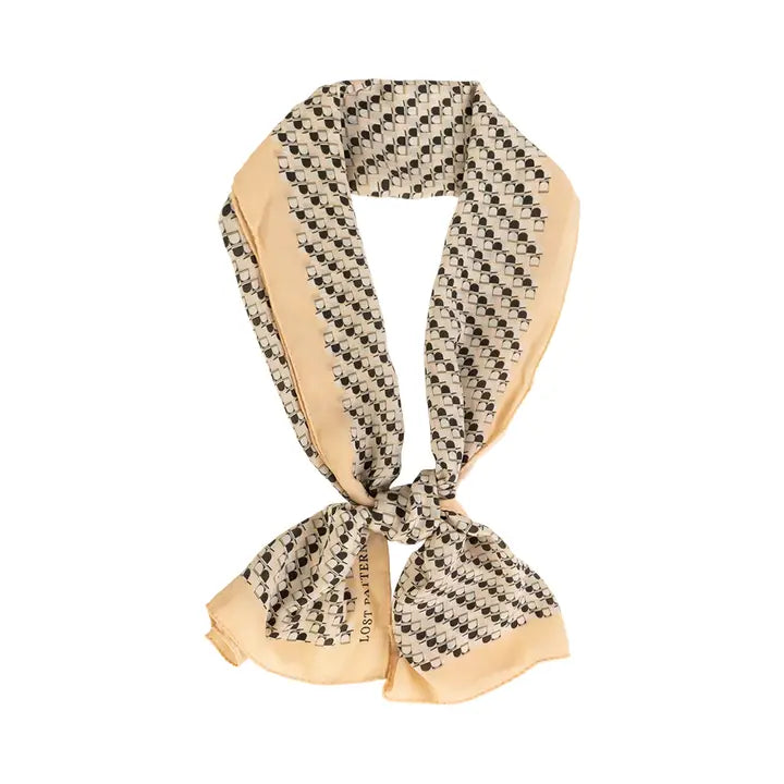Lost Pattern "Portals" Silk Crepe Scarf - Cream