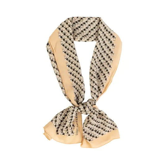 Lost Pattern "Portals" Silk Crepe Scarf - Cream