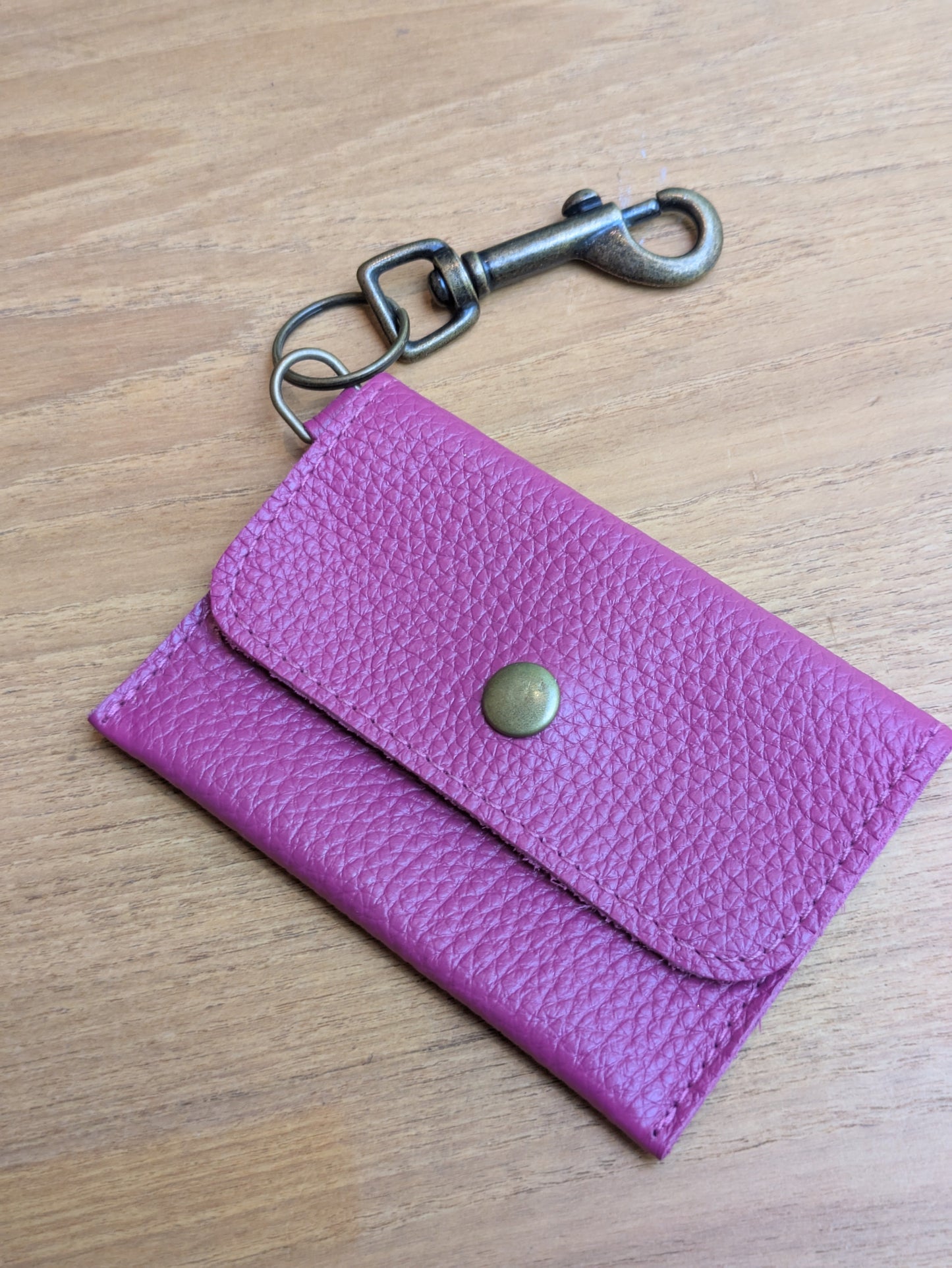 Kim White Keychain Wallet - Matte Leather