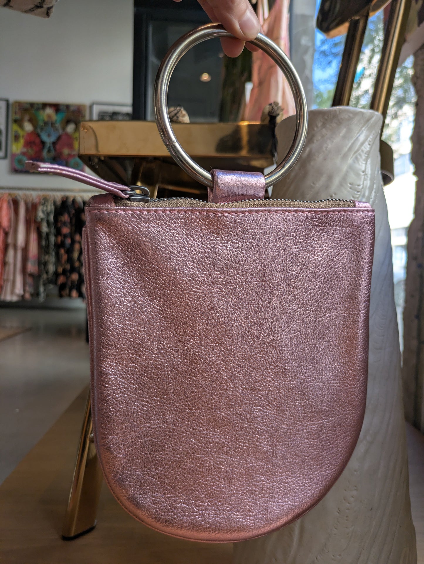 Kim White - Metallic Mini Ring Wristlet - Pinks