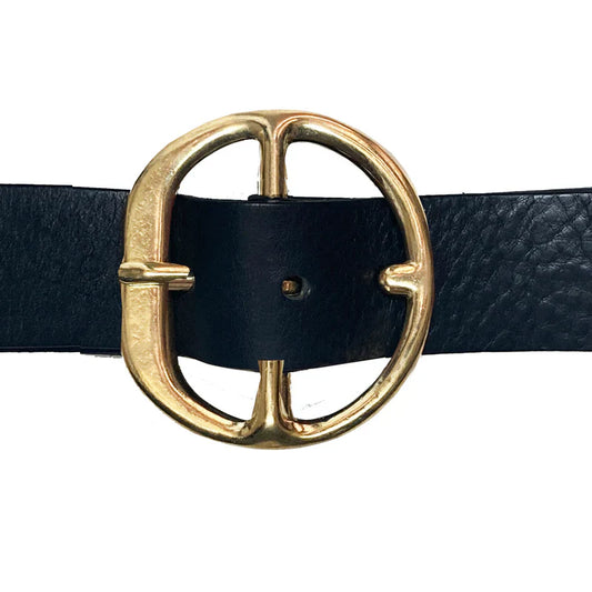Kim White - Chunky Hip Belt - Black & Gold Buckle