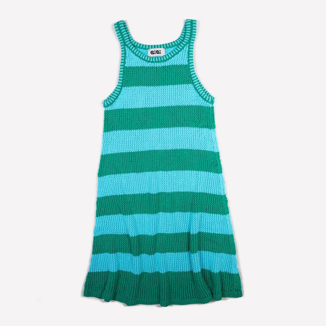 GiGi Knitwear - Mesh Tank Dress - Turquoise/Green