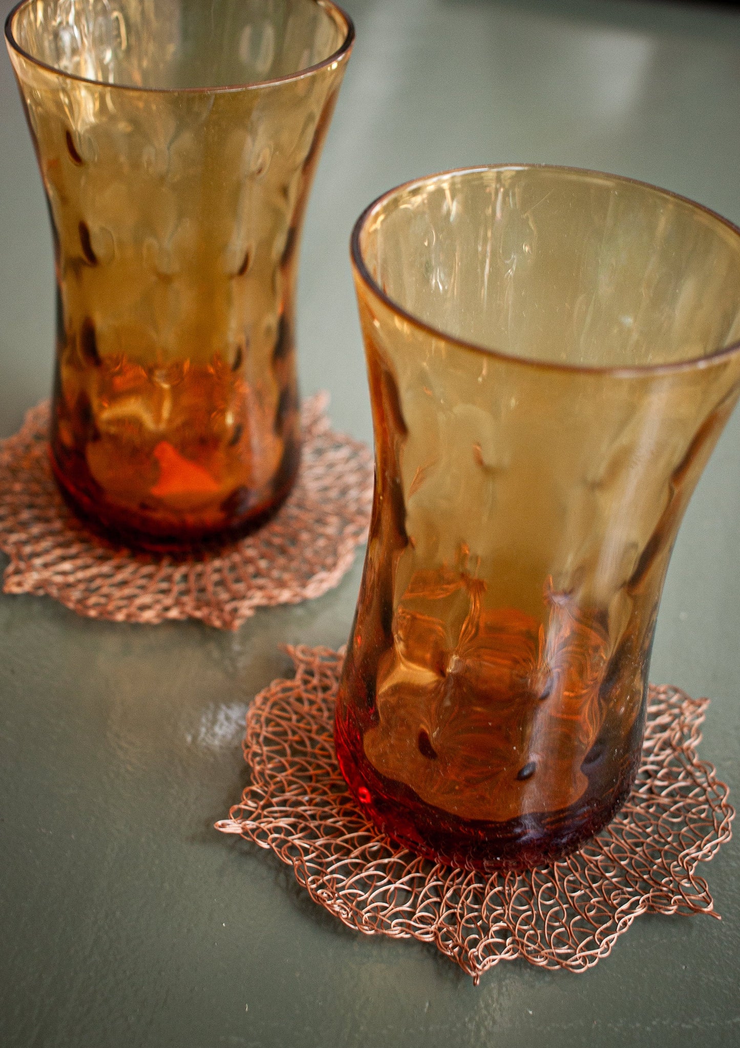 Amber Glass Cups ( Set of 6)