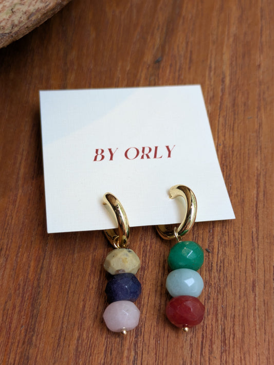 BY ORLY - Multicolor Quartz on Hoops