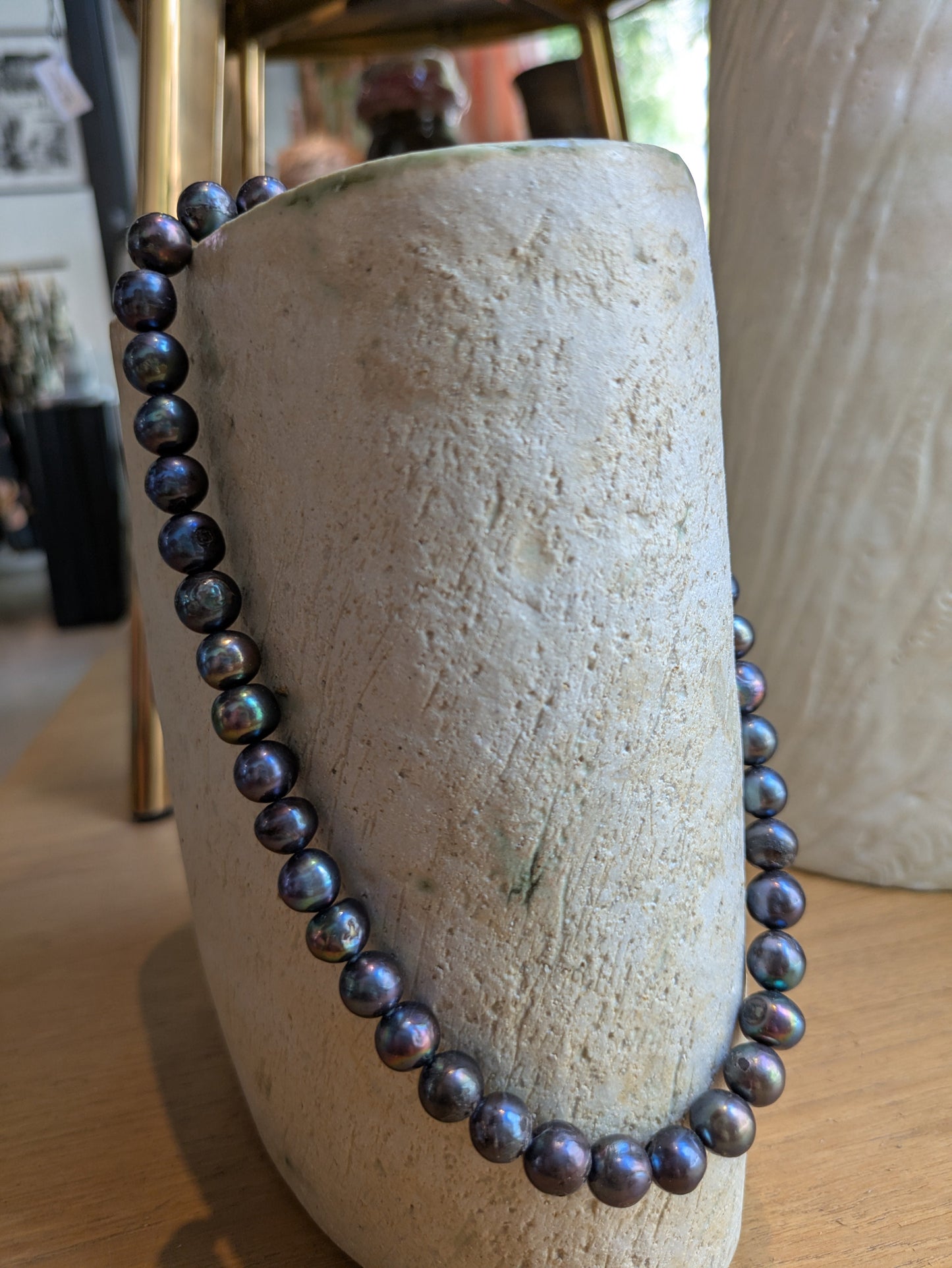 BY ORLY -Peacock, black freshwater pearls