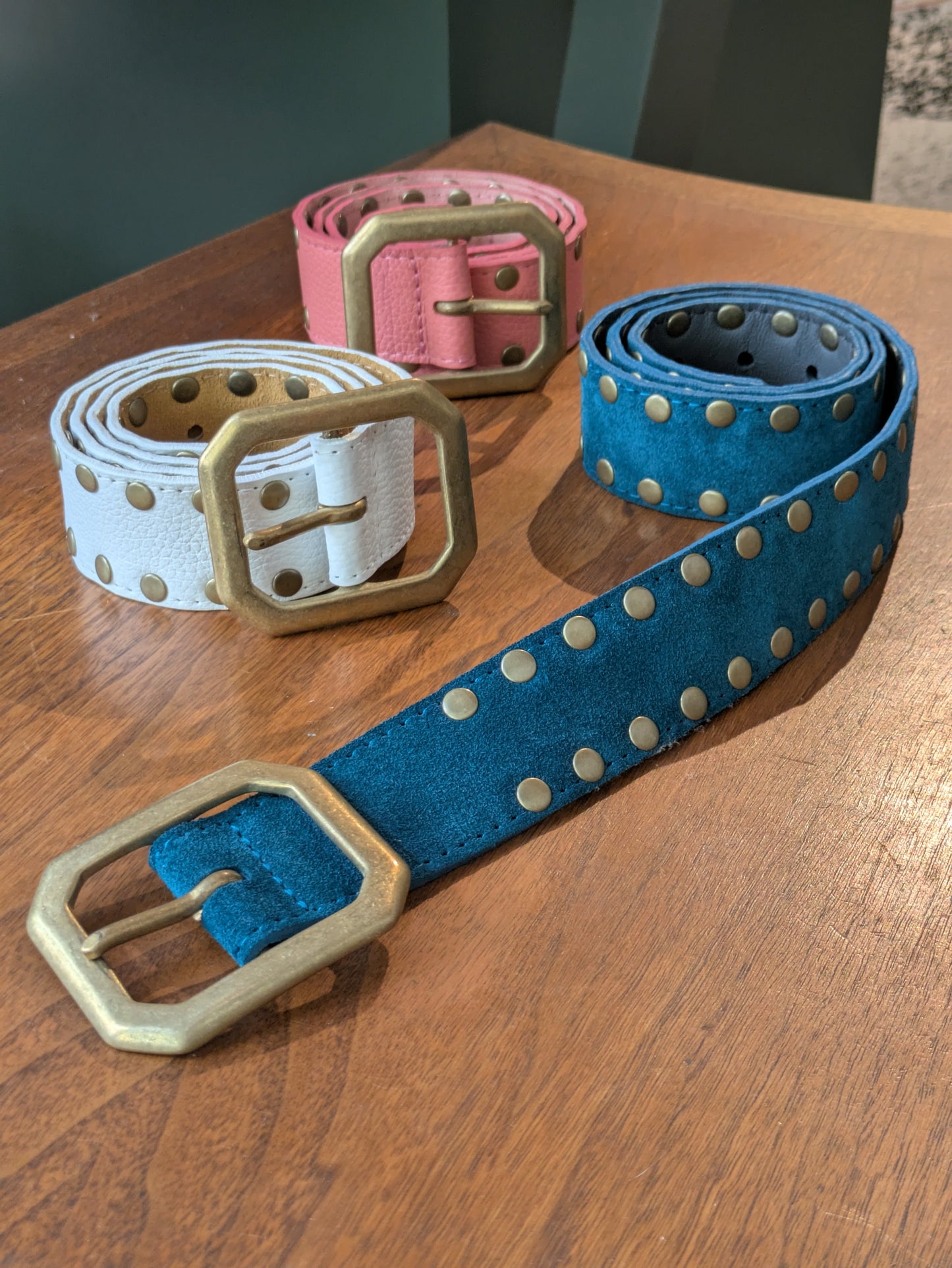 Kim White - Squared Off Studded Belt