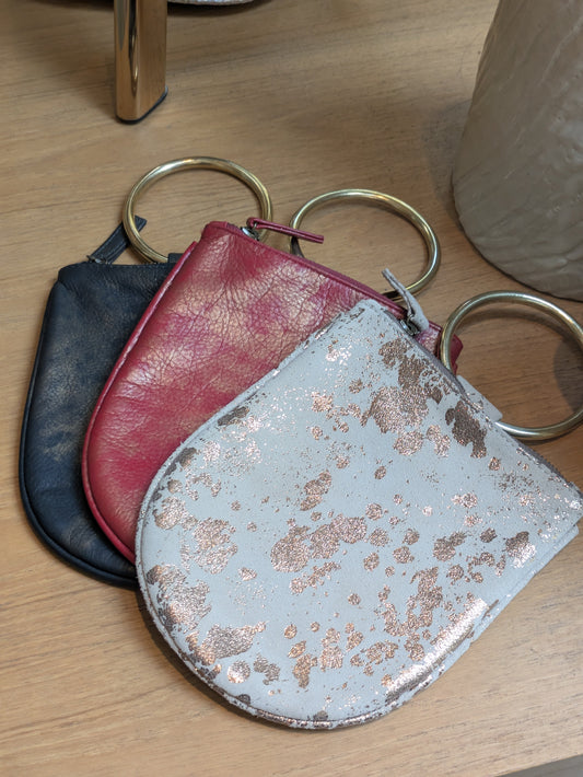 Kim White - Metallic Mini Ring Wristlet - Gold Smoke