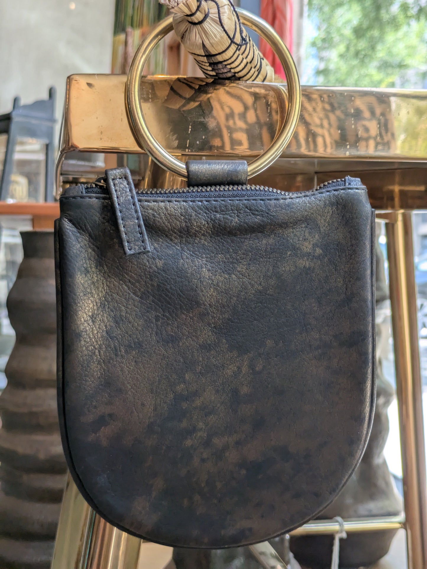 Kim White - Metallic Mini Ring Wristlet - Gold Smoke