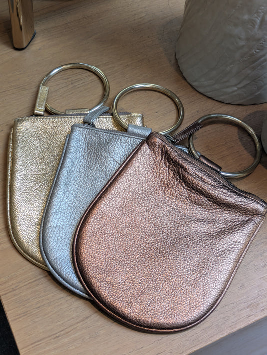 Kim White - Metallic Mini Ring Wristlet - Metal Tones